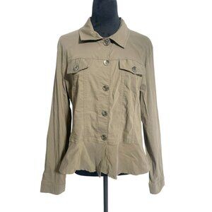Dolcezza Size Large  Top Jacket Button Down Long Sleeve Collared